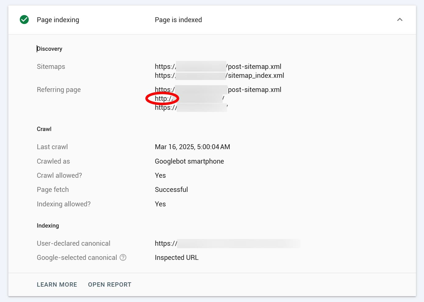 Referring sitemap in GSC shows old urls